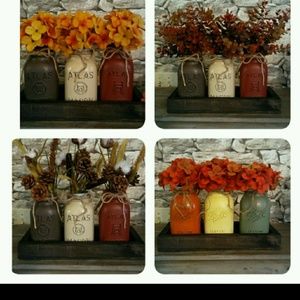 3pc Rustic Jar Mason Set w/Box